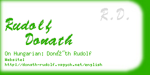 rudolf donath business card